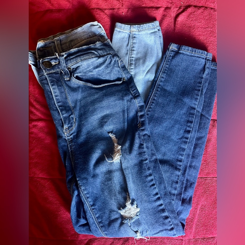 Bundle Two Pairs Mudd Distressed High Rise Jean Legging